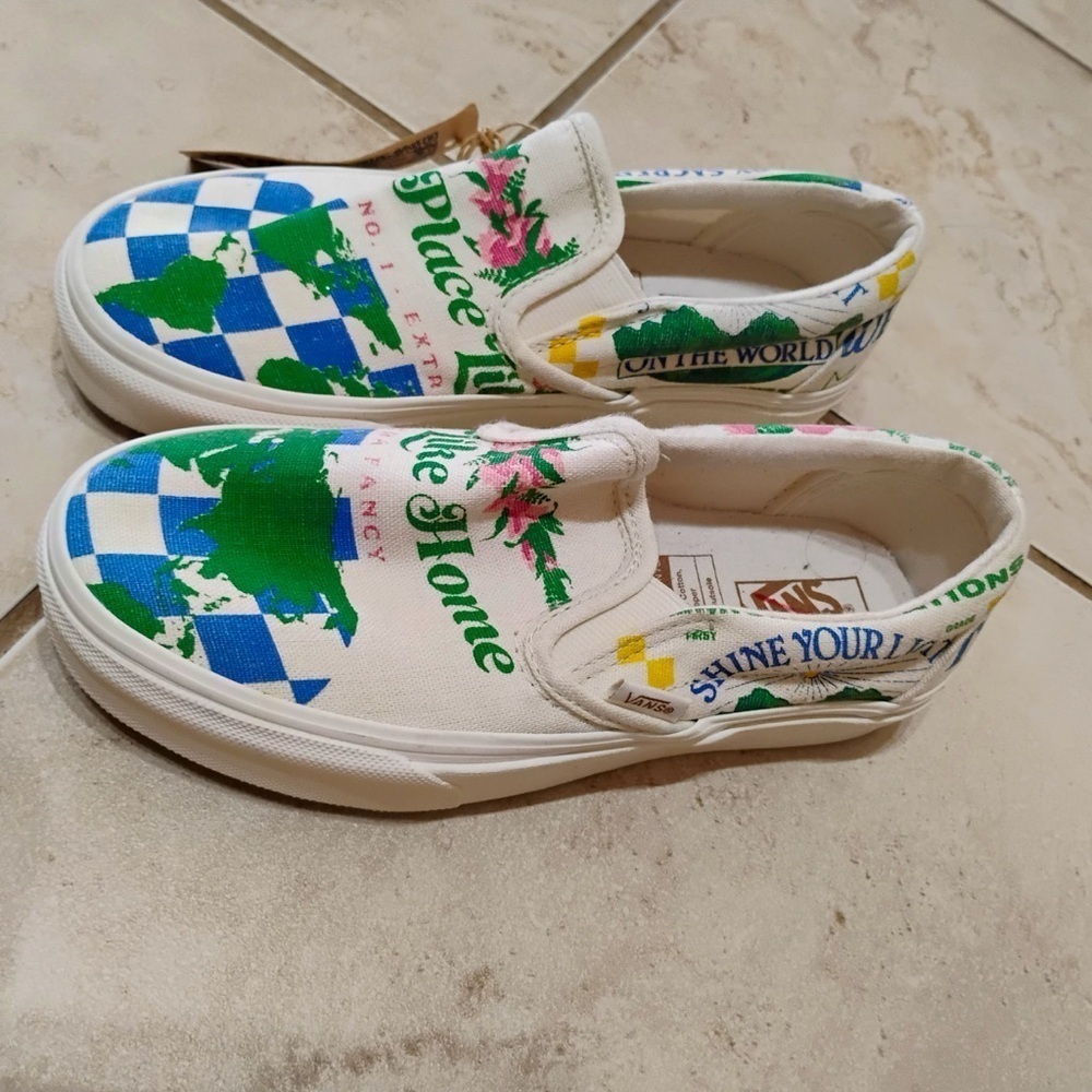 NWT Vans Eco Theory Classic Slip On Shoes Naturalistic Simplistic Size 5 W 3.5 M